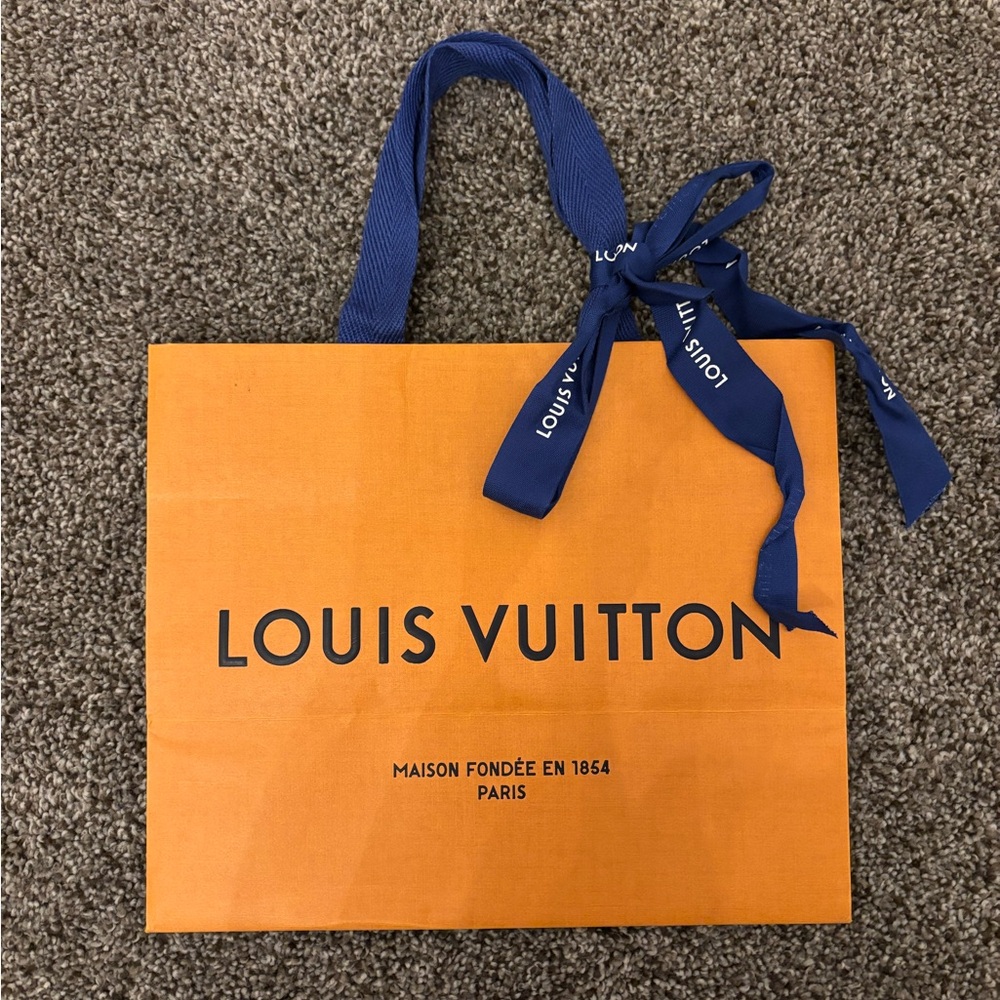 Louis Vuitton Bold Orange Bag with Blue Accents
